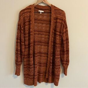 LC Lauren Conrad Maroon Crochet Duster Sweater